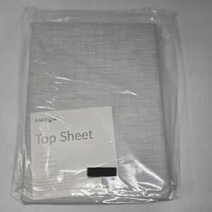 EARTHING GROUNDING BEIGE FLAT BED SHEET 98% COTTON 2% AGFLEX SILVER CAL KING